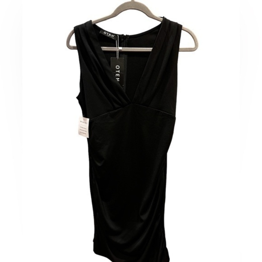 OTEN Women's V Neck Sleeveless Cocktail Mini Dress - M